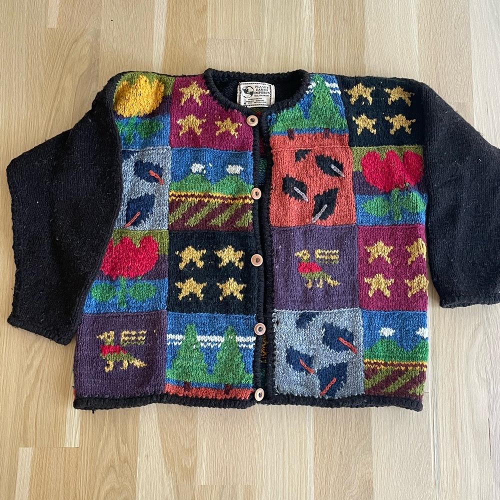 Vintage Planet Earth Imports Wool Cardigan
